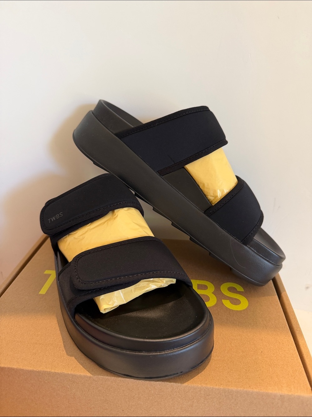 Black Twoobs Platform Slide Sandals